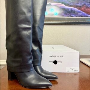 Marc Fisher Sleek Black Heeled Boots